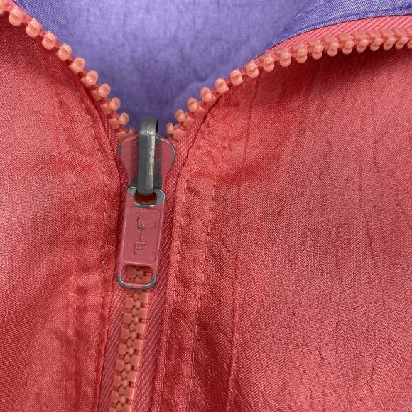 Vintage 80’s Full Zip Reversible Neon Wind Breaker Women’s Size L - Picture 9 of 10